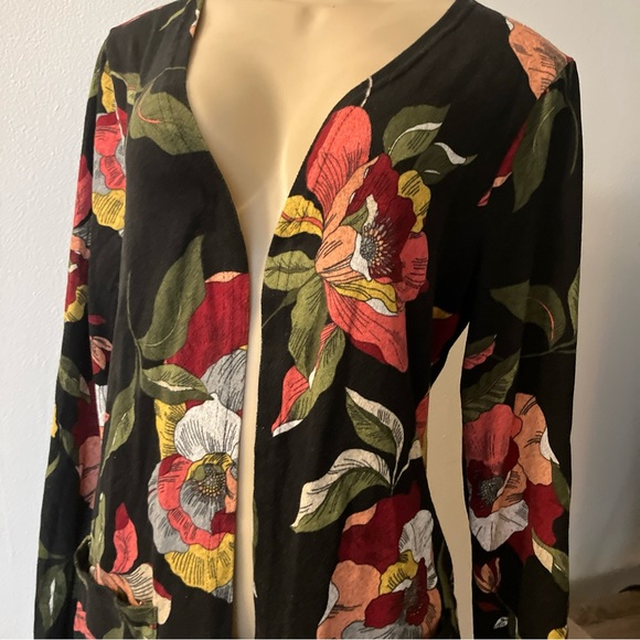 Available Angela Fashion Floral Cardigan S Elbow Pad Back Buttons Details Pocket - Picture 2 of 10